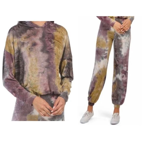 Venus Rules Jogger Sweatshirt Dark Palette Tie Dye Set Top Bottoms - Picture 1 of 9